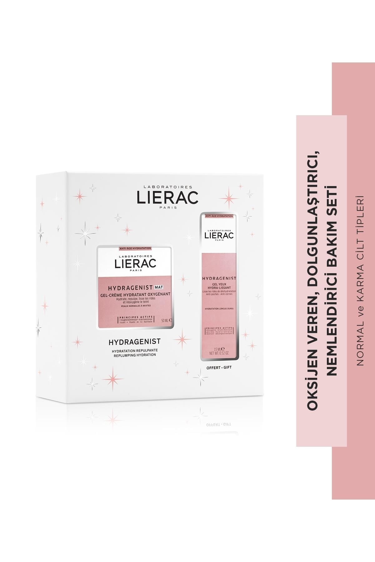 Lierac Hydragenist Moisturizing Oksijen Veren Krem Jel 50ml + Hydragenist Pürüzsüzleştirici Göz Kremi 15ml