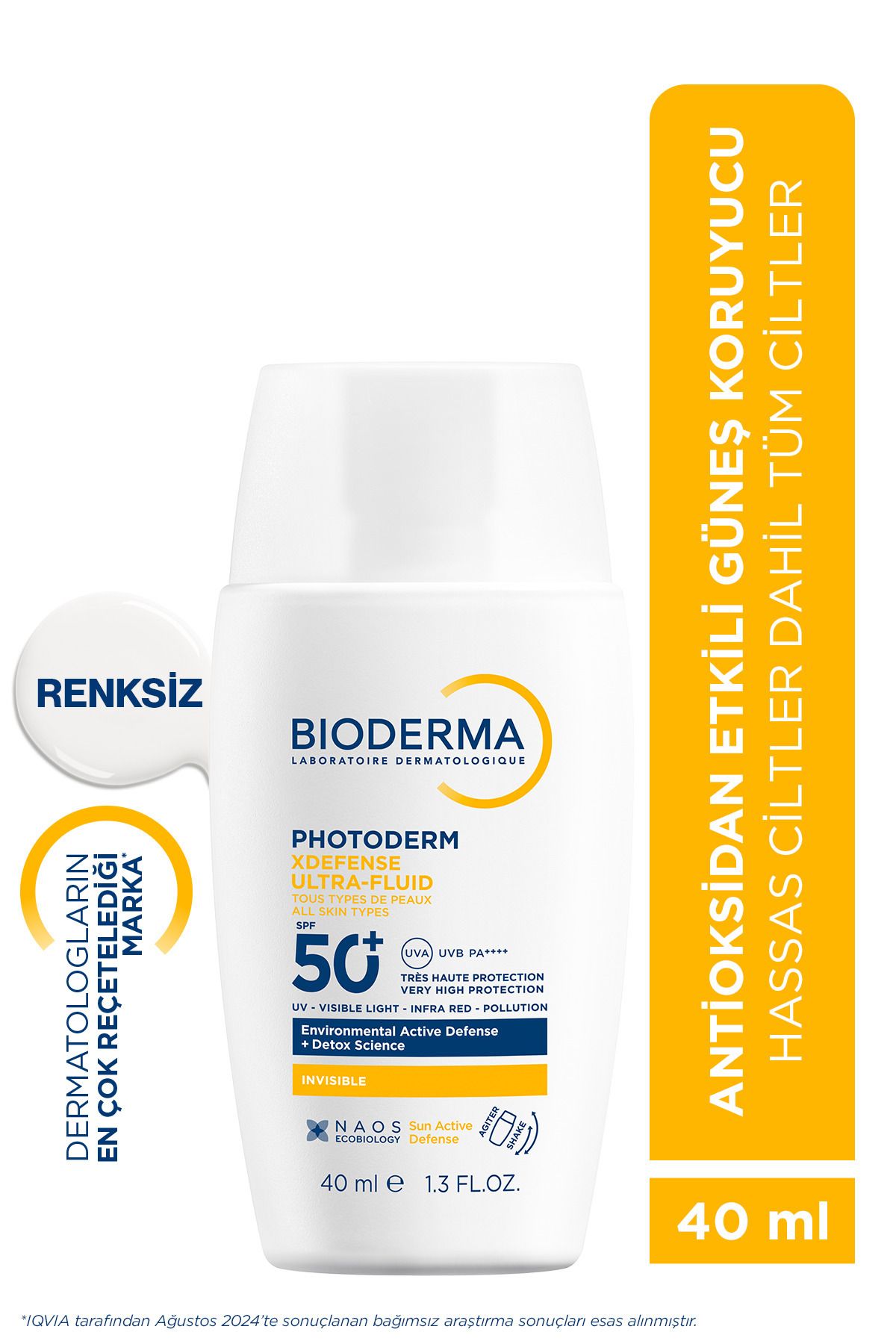 Photoderm XDefense Spf50+ Tüm Cilt Tipleri Antioksidan Etkili Akışkan Güneş Kremi Renksiz 40 ml
