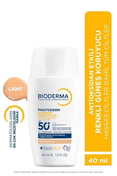 Photoderm XDefense Spf50+ Tüm Cilt Tipleri Antioksidan Etkili Renkli Güneş Kremi Light 40 ml