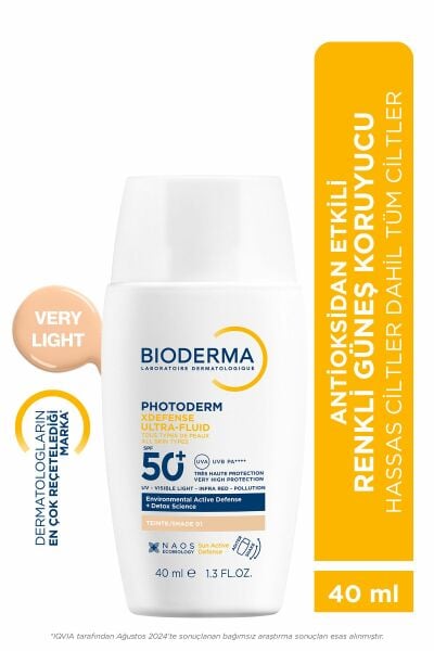 Photoderm XDefense Spf50+ Tüm Cilt Tipleri Antioksidan Etkili Renkli Güneş Kremi Very Light 40 ml