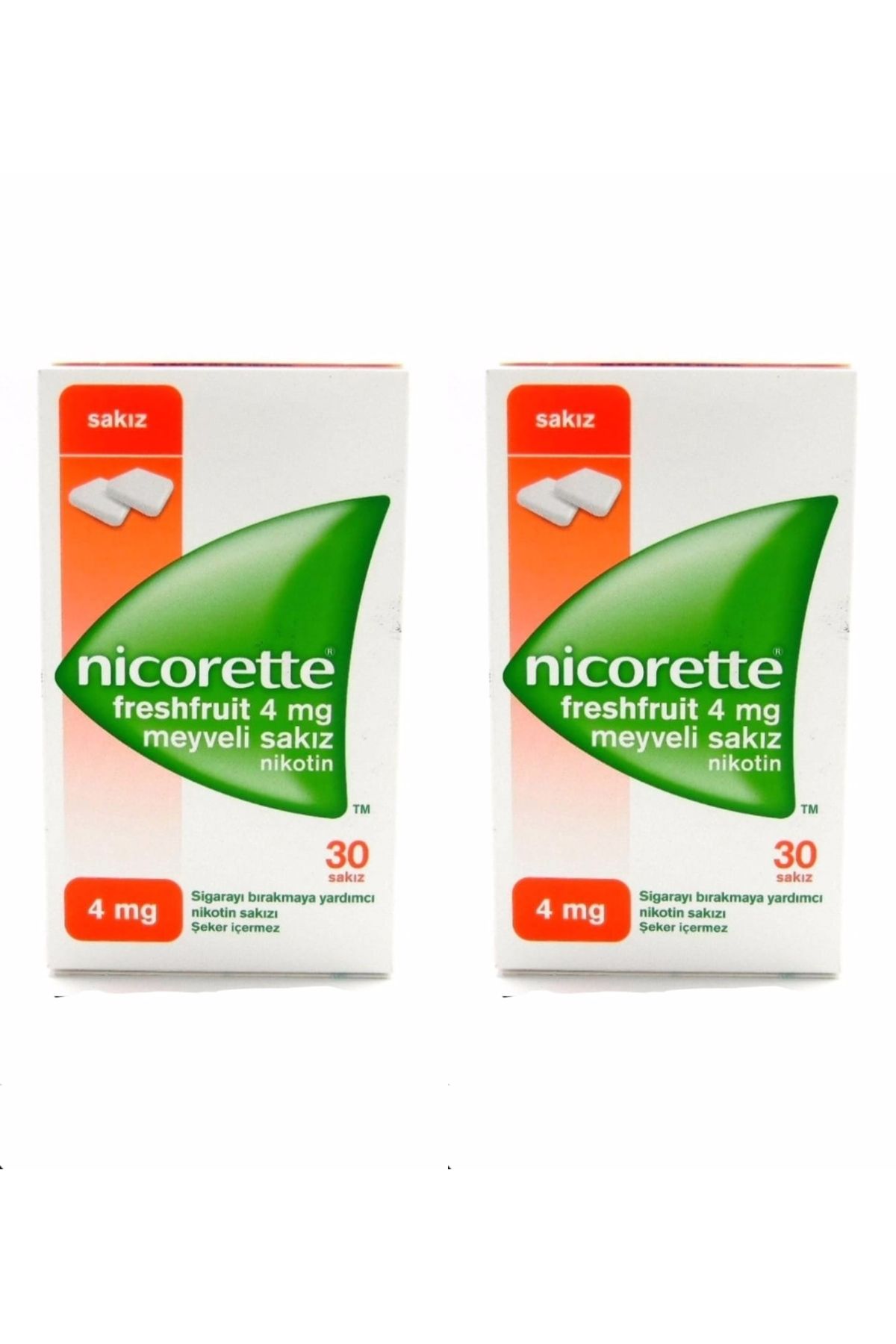 NicorettE 4mg Freshfruit Meyveli Sakız 30Lu 2 Kutu