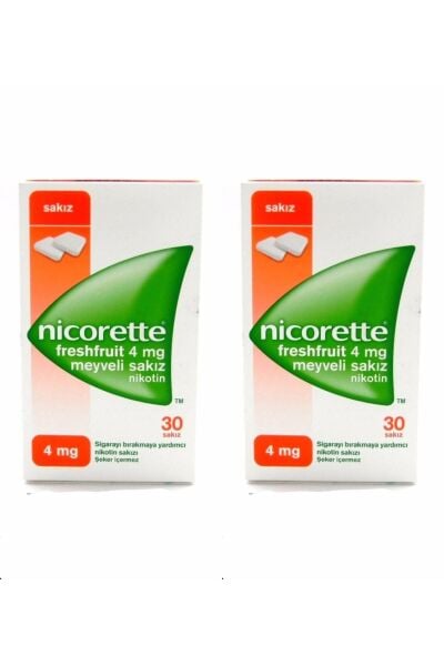 NicorettE 4mg Freshfruit Meyveli Sakız 30Lu 2 Kutu