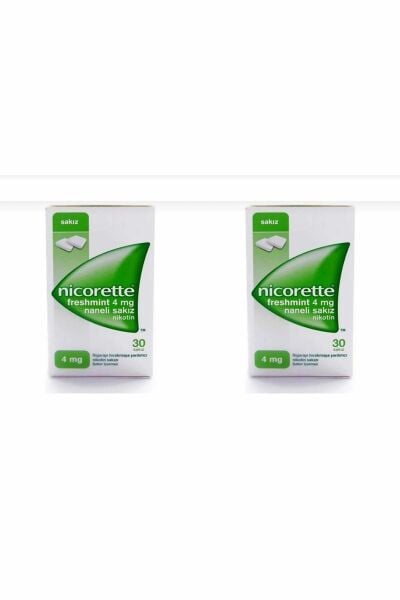 NicoretteE 4mg Naneli Nikotin Sakızı 30lu 2 KUTU
