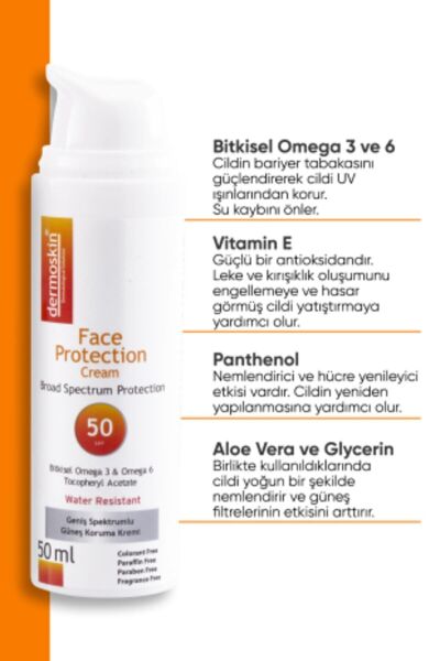 Face Protection SPF 50+  Güneş Koruyucu Krem 50ml