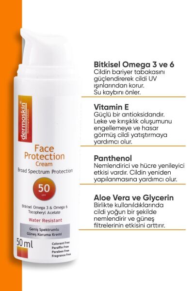 Face Protection SPF 50+  Güneş Koruyucu Krem 50ml