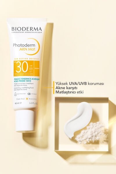 Photoderm Akn Mat Karma Ve Yağlı Ciltler Için Matlaştırıcı Etkili Spf30 Güneş Koruyucu 40ml