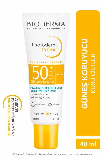 Photoderm Cream SPF50+ Kuru Ciltler için Yüksek Korumalı Yüz Güneş Kremi 40 ml
