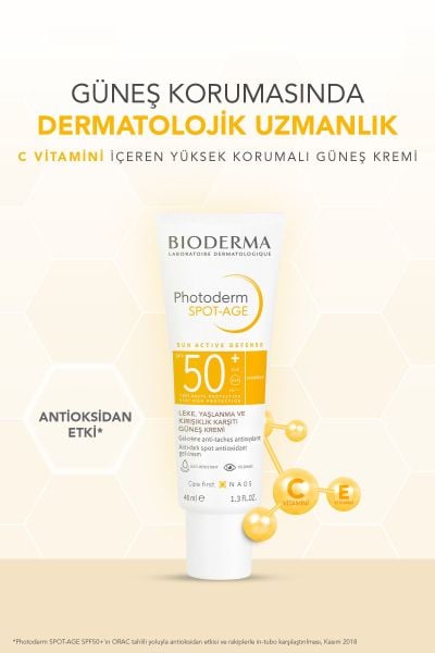 Photoderm Spot Age SPF50+ Leke, Yaşlanma ve Kırışıklık Karşıtı Yüksek Korumalı Güneş Kremi 40 ml