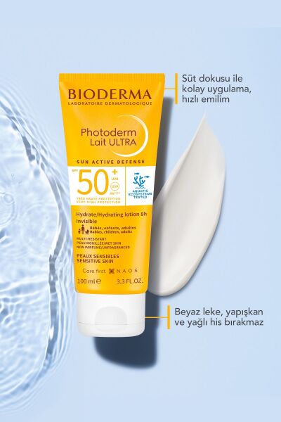 Photoderm Lait Ultra SPF50+ Tüm Ciltler için Yüksek Koruma Süt Formda Yüz, Vücut Güneş Kremi 100 ml