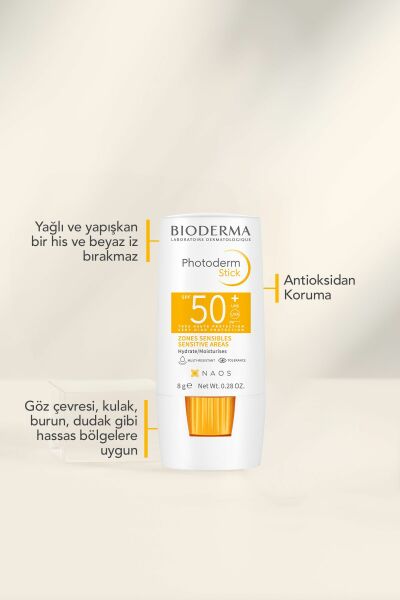 Photoderm Stick SPF50+ Göz Çevresi, Dudak, Hassas Bölgeler Yüksek Korumalı Stick Güneş Koruyucu 8 gr