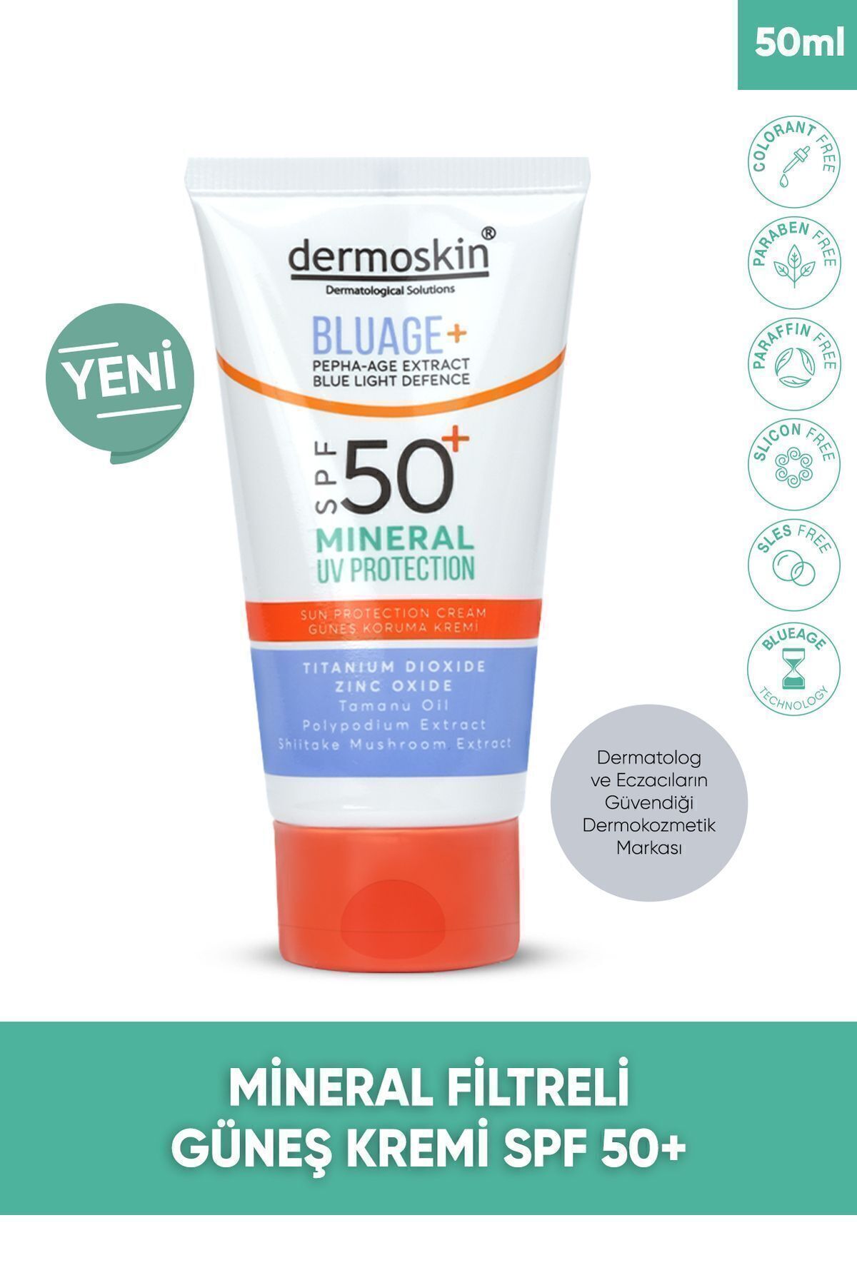 Mineral Filtreli Güneş Kremi Spf50 Mavi Işık Korumalı