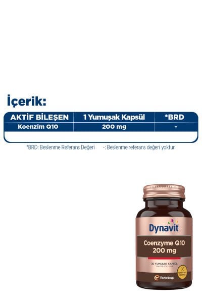 Coenzyme Q10 (Ubikinon) 200 Mg 30 Yumuşak Kapsül 200 mg - KoenzimQ10