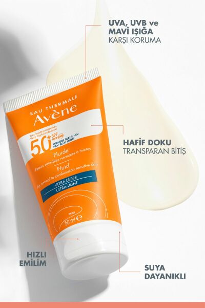 Fluid SPF 50+ Normal Veya Karma Ciltler için Yüksek Korumalı Güneş Kremi 50 ml