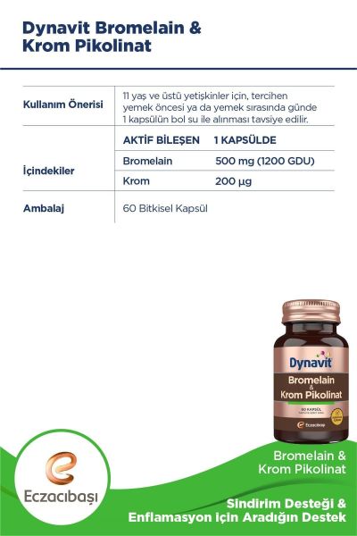 Bromelain & Krom Pikolinat 60 Kapsül