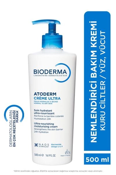 Atoderm Cream Ultra Normal ve Kuru Ciltler için Nemlendirici Yüz, Vücut Bakım Kremi 500 ml