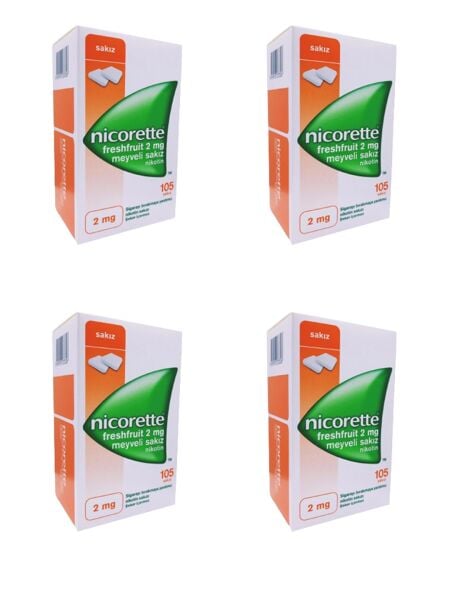 Nicorette 2mg meyveli sakız 105 li 4 kutu