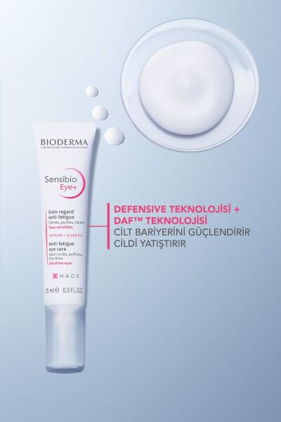 Sensibio Eye+ Hassas Göz Çevresi Koyu Halka ve Kırışıklık Karşıtı Nemlendirici Göz Bakım Kremi 15 ml