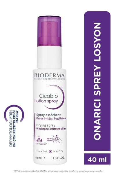 Cicabio Lotion Spray Hasar Görmüş Cilt Anında Kurutucu Sprey Losyon Yüz, Vücut Yetişkin, Çocuk 40 ml