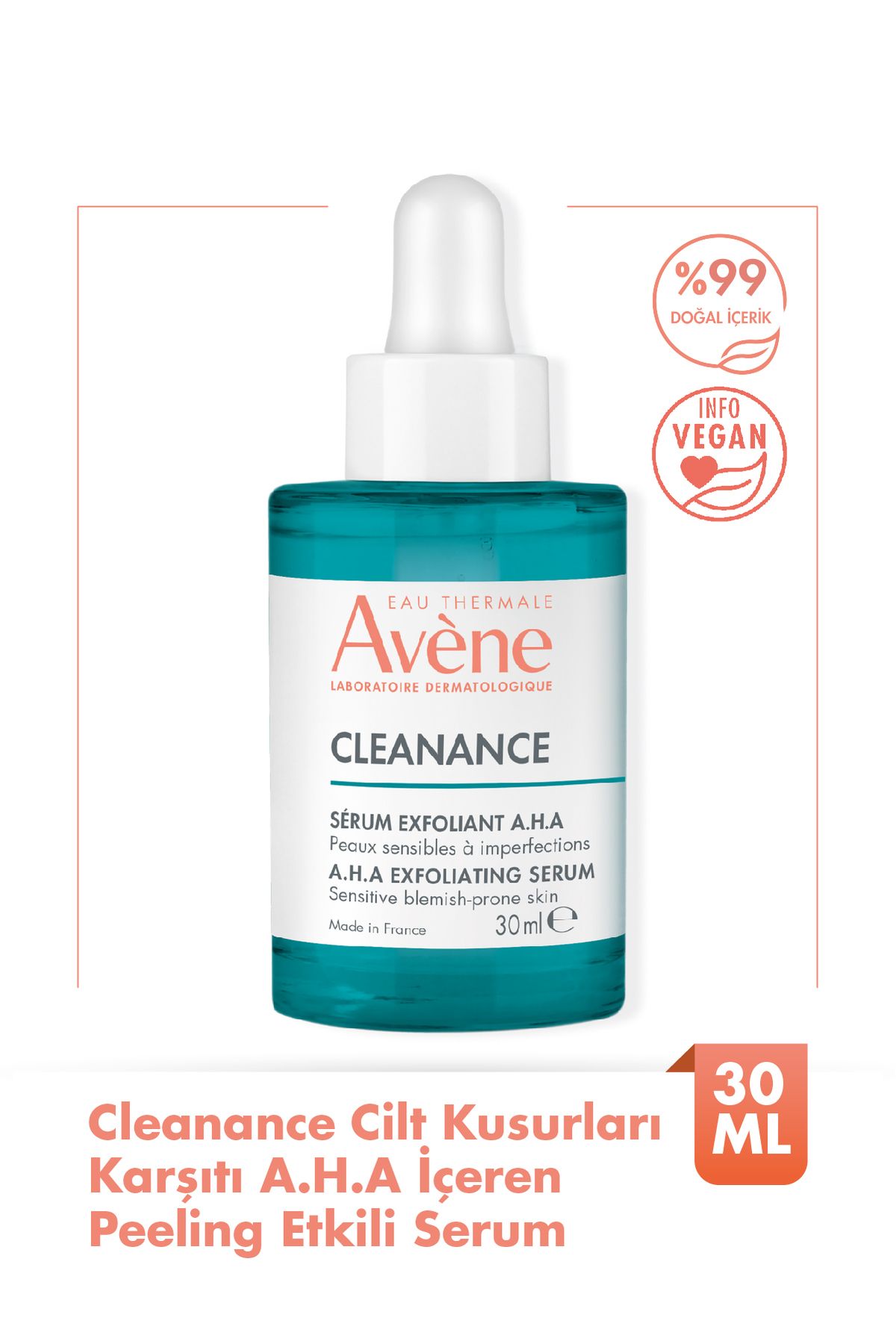 Cleanance Cilt Kusurları Karşıtı A.H.A İçeren Peeling Etkili Serum 30 ml