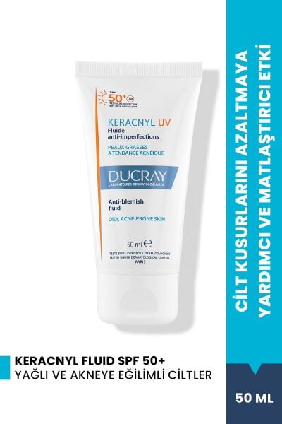Keracnyl UV Fluid SPF 50+ Yağlı ve Akneye Eğilimli Ciltler için Matlaştırıcı Güneş Kremi 50 ml