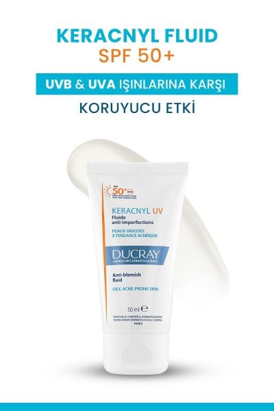 Keracnyl UV Fluid SPF 50+ Yağlı ve Akneye Eğilimli Ciltler için Matlaştırıcı Güneş Kremi 50 ml