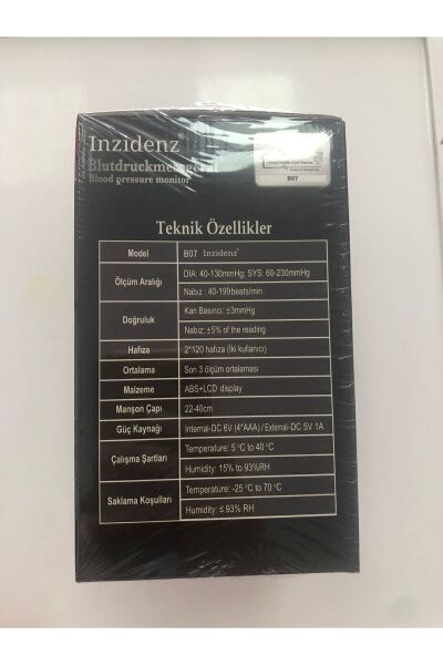 Dijital inzidenz B07 model tansiyon aleti Pilli Kol