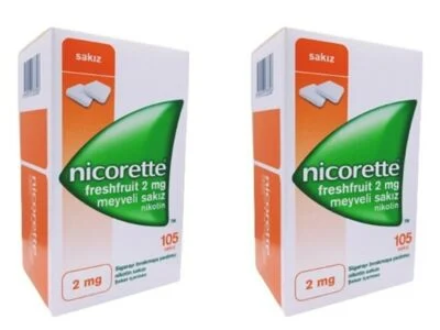 2Nıcorette Freshfruit 2 Mg Meyveli Nikotin Sakızı 105 Adet/2li