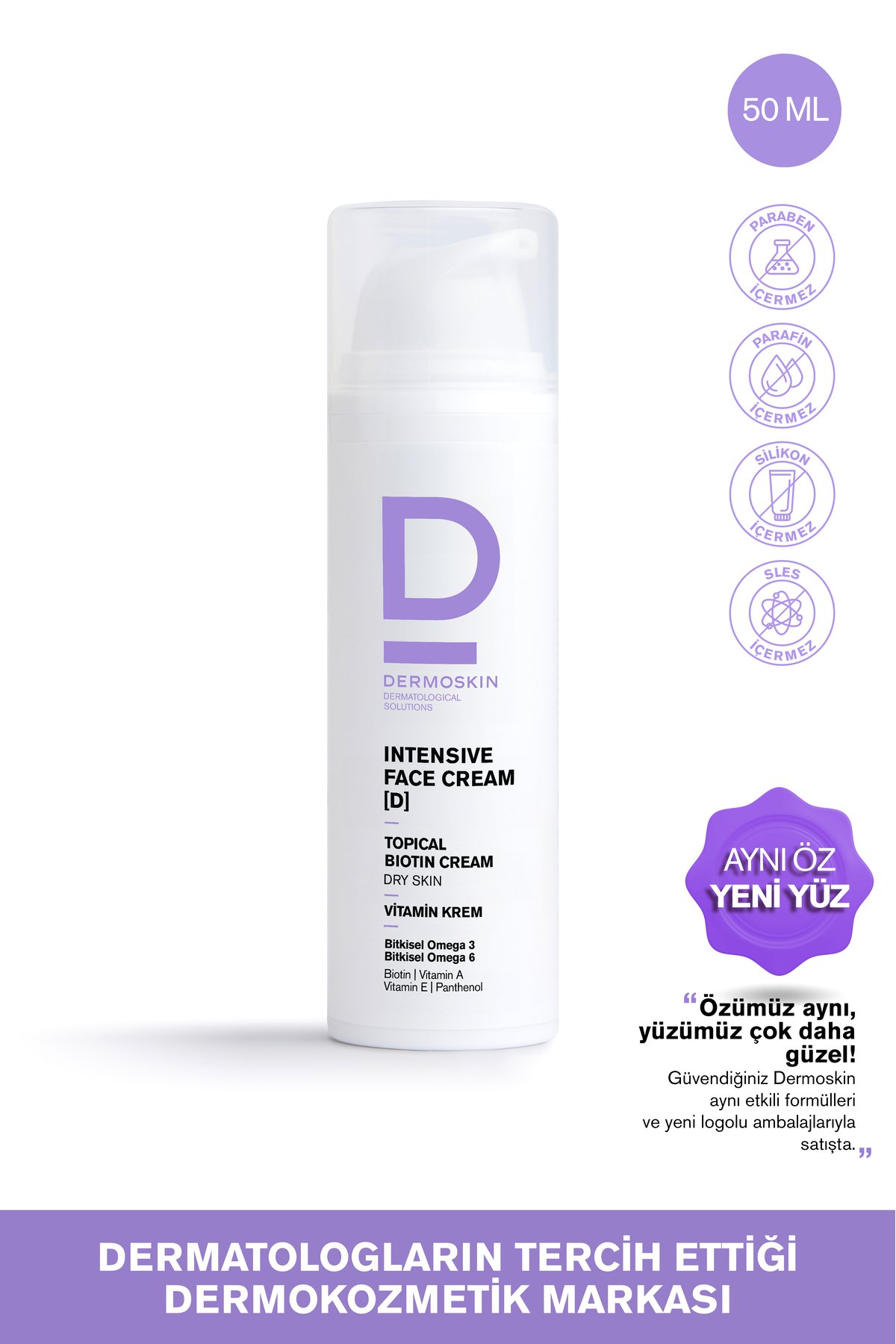 Intensive Face Topicalbiotin Cream(D) | Kuru Ciltler İçin Nemlendirici Yoğun Bakım Kremi | 50 ml